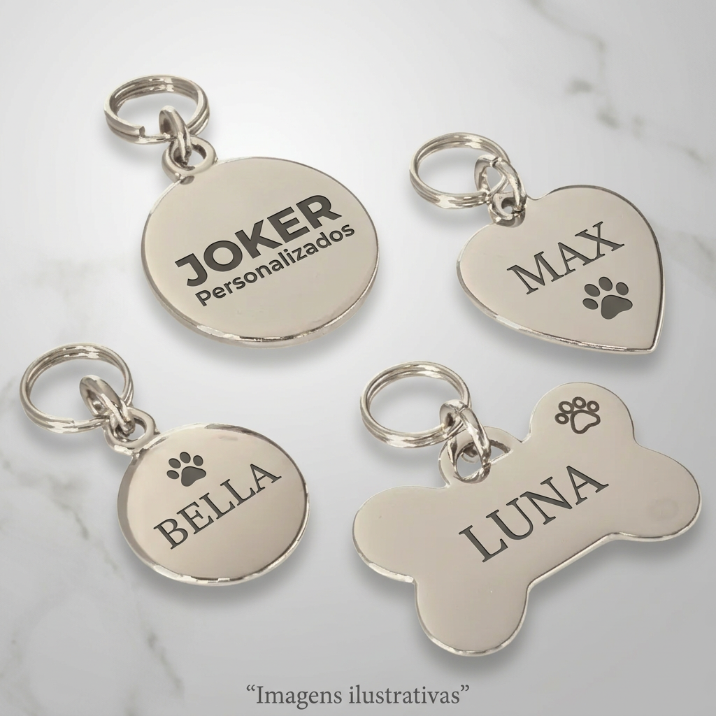 Plaquinha Pet em Aço Inox personalizado pela JOKER — foto 1