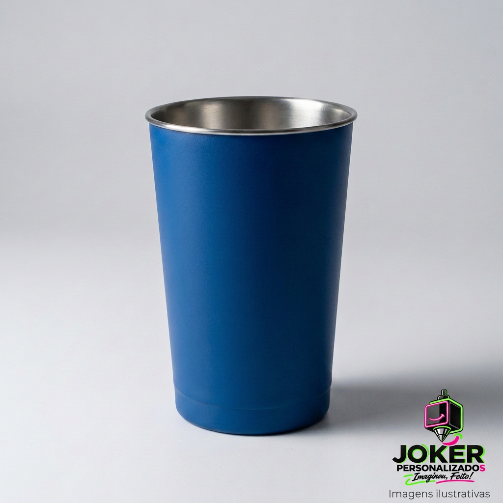 Copo Térmico 450 ml Borda Inox com gravação JOKER